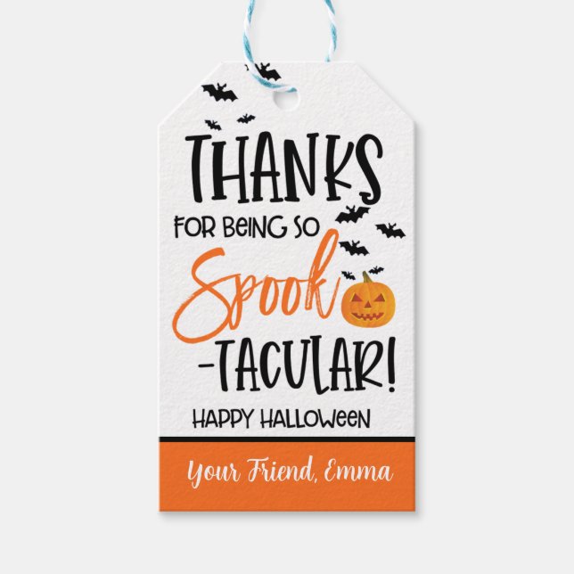Étiquettes-cadeau Balise Faveur cadeau Halloween (Devant)
