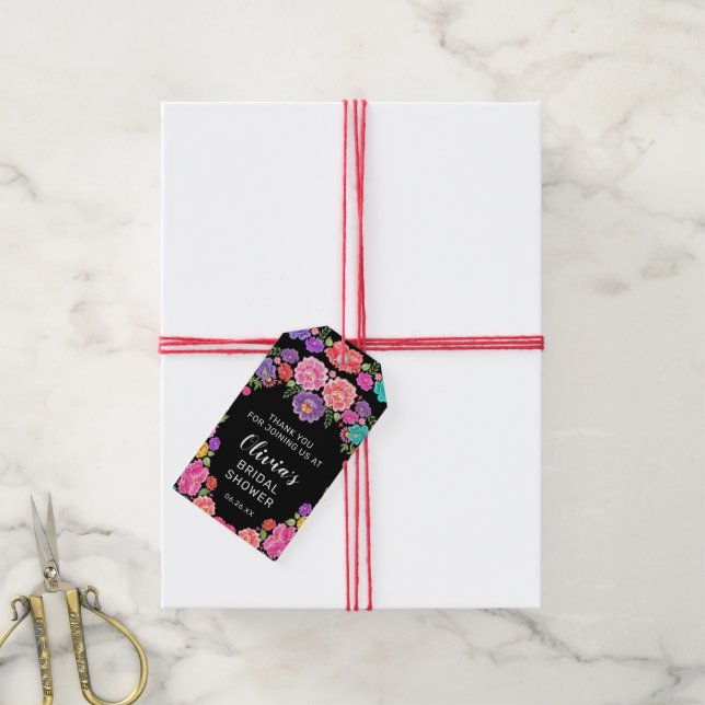 Étiquettes-cadeau Balise Favoriser la Fête des mariées Fiesta (Avec de la ficelle)