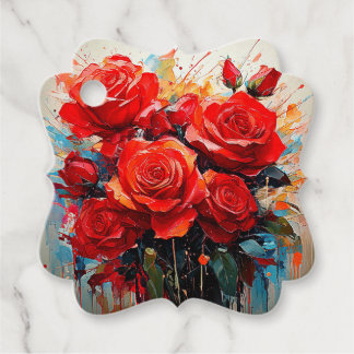 Étiquettes Cadeau Balise Favoriser - L'artisanat des Roses Rouges