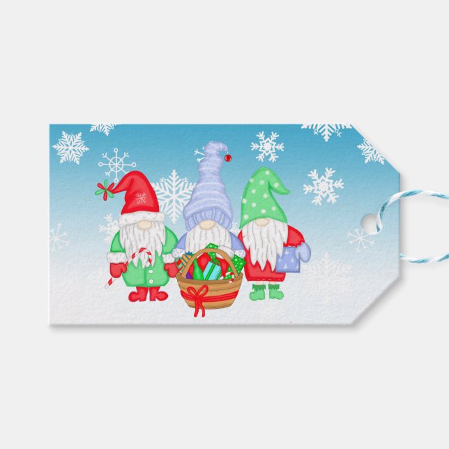 Étiquettes-cadeau Balise Festive de Noël à et de cadeau (Devant (Horizontal))