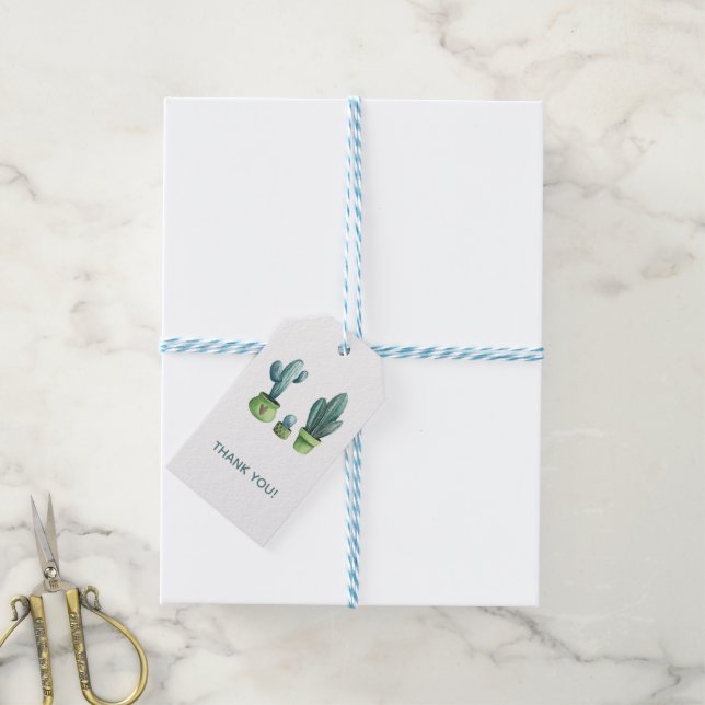 Étiquettes-cadeau Balise Fête Baby shower Cactus Favoriser (Avec de laficelle)