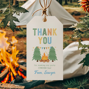 Étiquettes-cadeau Balise Fête d'anniversaire du camping Favoriser