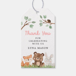 Étiquettes-cadeau Balise Fille Baby shower Woodland Merci Favor