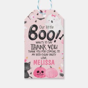 Étiquettes-cadeau Balise Fille Petit Boo Halloween Anniversaire Merc