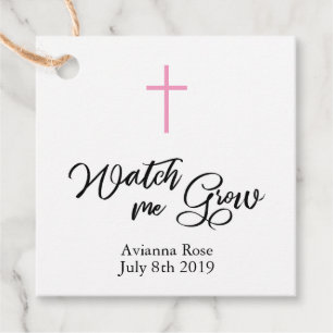 Étiquettes Cadeau Balise Filles roses Christening Baptême Plante Fav