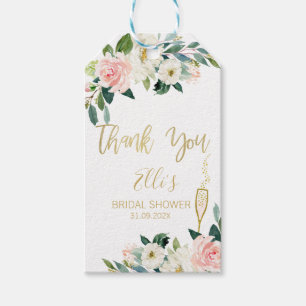 Étiquettes-cadeau Balise Fleur rose Baby shower Favoriser
