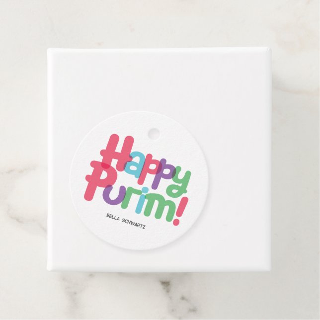 Étiquettes Cadeau Balise Fun Happy Purim (En situation)