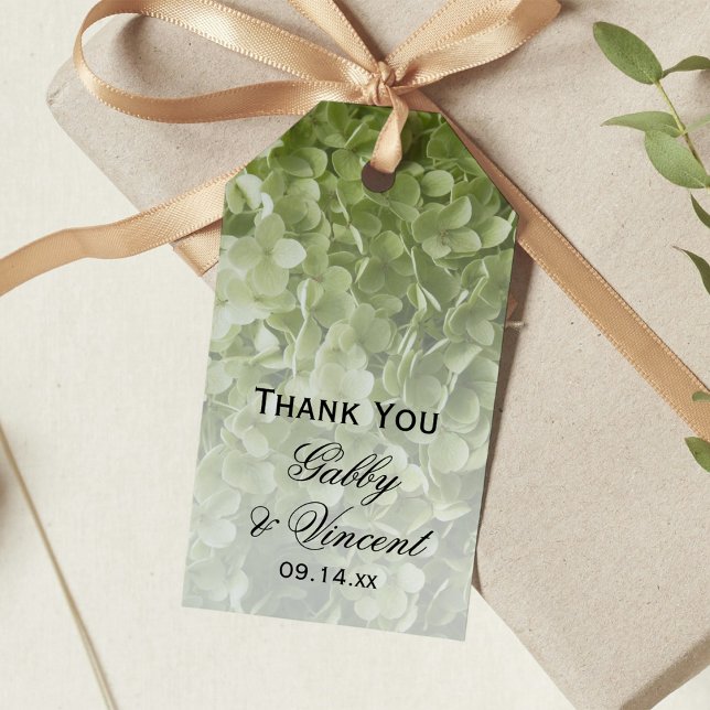 Étiquettes-cadeau Balise Green Annabelle Hydrangea Floral Wedal Favo (Créateur téléchargé)