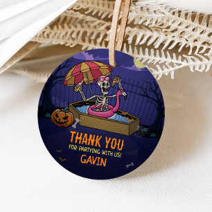 Étiquettes Cadeau Balise Halloween Pool Summerween Anniversaire Roun