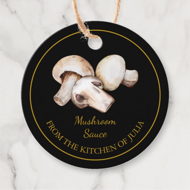 Étiquettes Cadeau Balise Hang de sauce aux champignons maison simple (Devant)