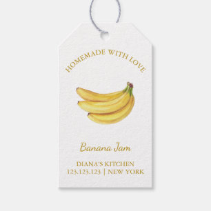 Étiquettes-cadeau Balise l Blanc simple à la confiture de banane mai