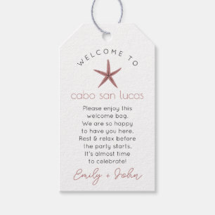 Étiquettes-cadeau Balise mariage de bienvenue personnalisée à Cabo S