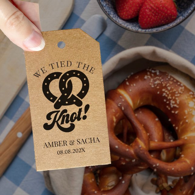 Étiquettes-cadeau Balise Mariage Knot Pretzel (Créateur téléchargé)