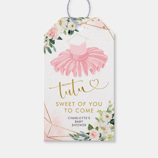 Étiquettes-cadeau Balise Merci Baby shower Ballerina Tutu (Devant)