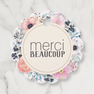 Étiquettes Cadeau Balise Merci Beaucoup Merci Floral Business Favor