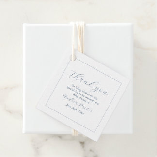 Étiquettes Cadeau Balise Minimaliste Baby shower Dusty Blue Modern F