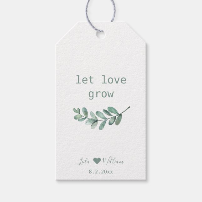 Étiquettes-cadeau Balise Monnaie Botanique Leaf Wedding Favors (Devant)