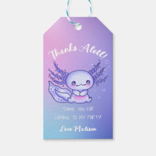 Étiquettes-cadeau Balise Ombre Purple mou Axolotl Merci Favoriser
