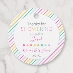 Étiquettes Cadeau Balise Pastel Rainbow Modern Baby shower Favoriser