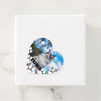 Étiquettes Cadeau Balise personnalisée Favori photo chat avec nom