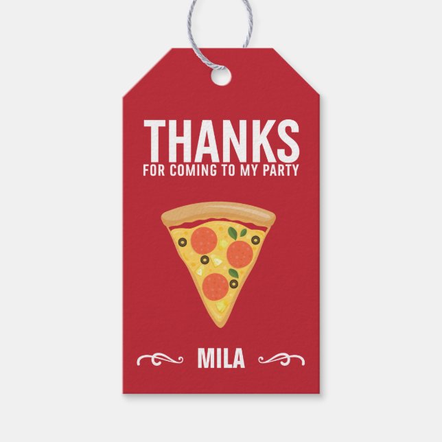 Étiquettes-cadeau Balise Pizza Party Slice of Pie Favoriser (Devant)