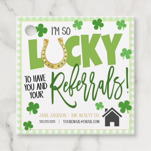 Étiquettes Cadeau Balise Pop-By Jour de la Saint Patrick (Devant)