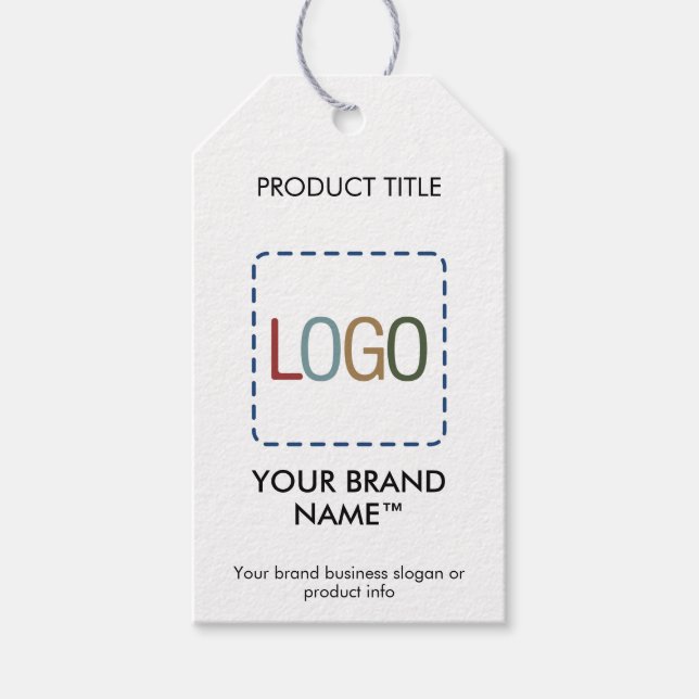 Étiquettes-cadeau Balise Prix du logo Kraft simple Moderne (Devant)
