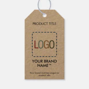Étiquettes-cadeau Balise Prix du logo Kraft simple Moderne