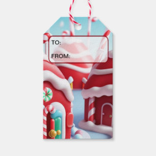 Étiquettes-cadeau Balise Red Candyland House/Cadeau