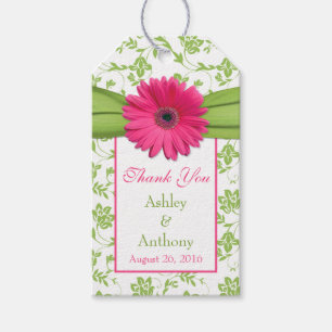 Étiquettes-cadeau Balise Rose Daisy Green Floral Merci Favor