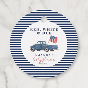 Étiquettes Cadeau Balise Rouge blanc et bon Baby shower patriotique