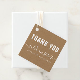 Étiquettes Cadeau Balise Rustic Kraft Business Merci