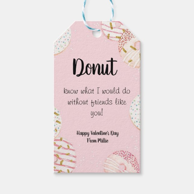 Étiquettes-cadeau Balise Saint Valentin Donut (Devant)
