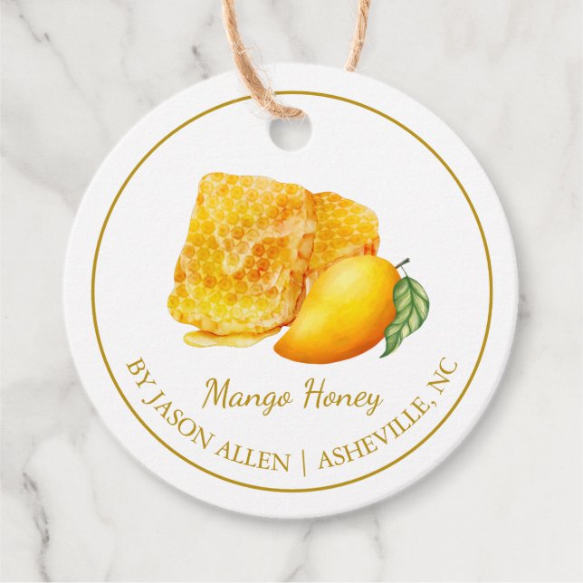 Étiquettes Cadeau Balise simple à main de miel Mango (Devant)