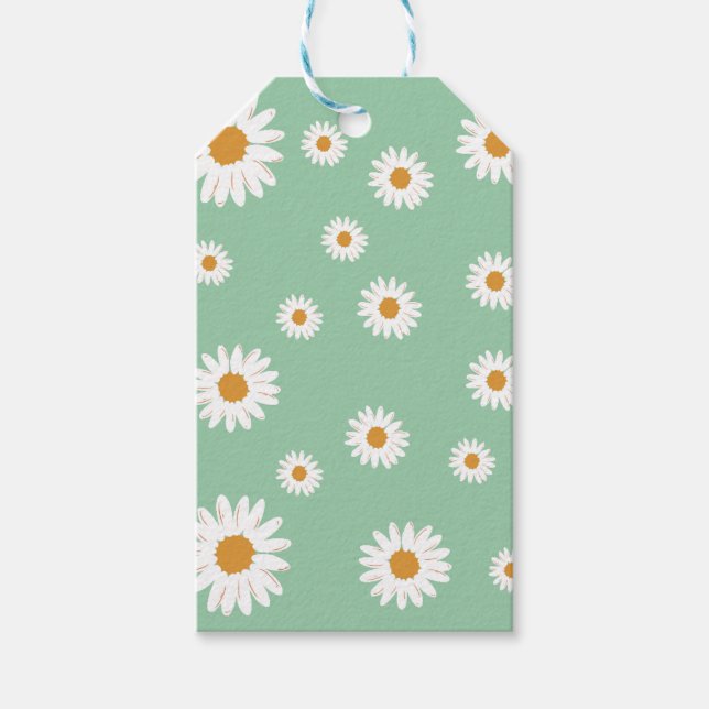Étiquettes-cadeau Balise simple cadeau de marguerite (Devant)