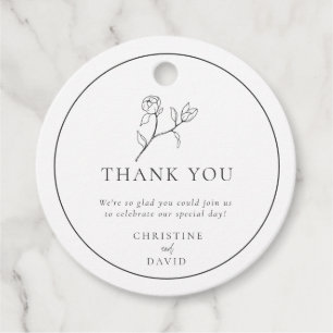 Étiquettes Cadeau Balise simple en Merci Mariage de la Bohême