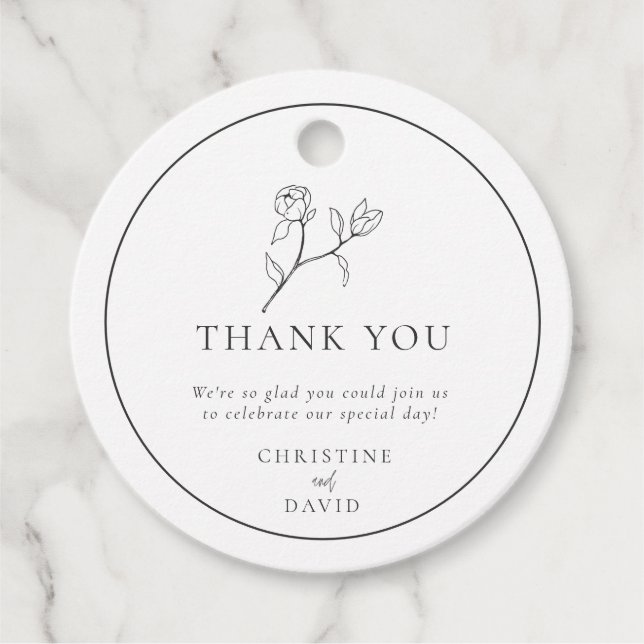 Étiquettes Cadeau Balise simple en Merci Mariage de la Bohême (Devant)