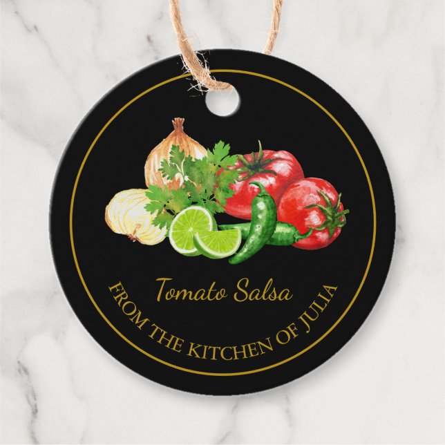 Étiquettes Cadeau Balise simple faite maison de hang à la salsa de t (Devant)