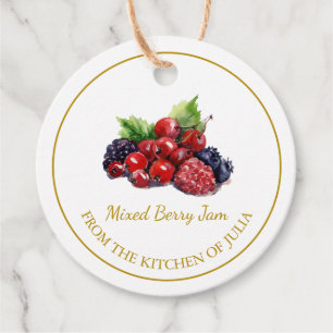 Étiquettes Cadeau Balise simple mixte de confiture de baies maison