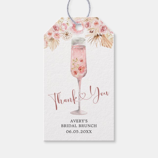 Étiquettes-cadeau Balise Soiree Merci, Rose de Boho rose (Devant)