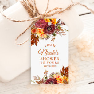 Étiquettes-cadeau Balise sur le thème de l'automne de ma douche à vo