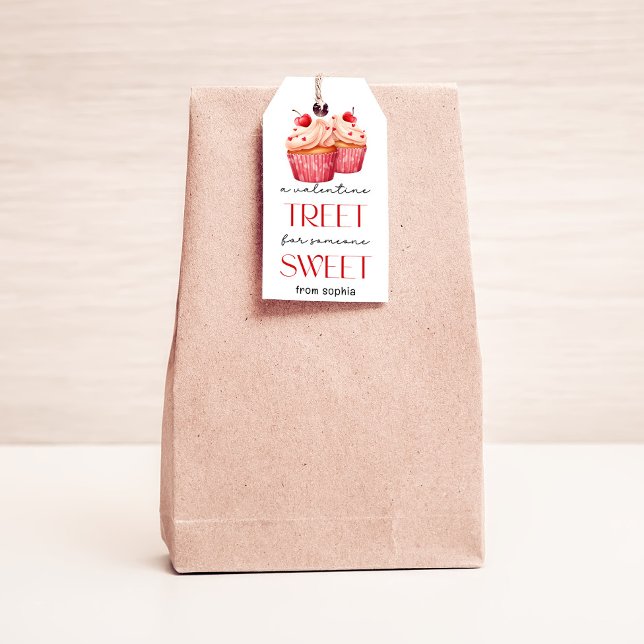 Étiquettes-cadeau Balise Valentines Cupcake (Créateur téléchargé)