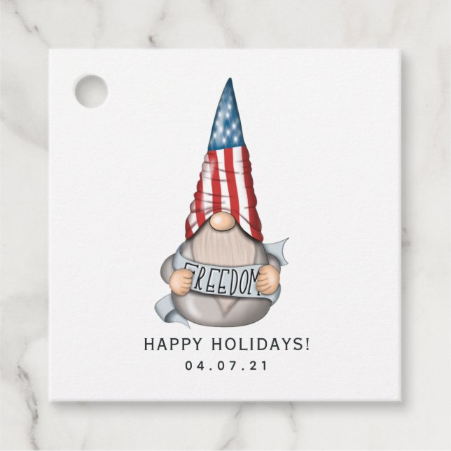 Étiquettes Cadeau Balises American Gnome Favor (Devant)