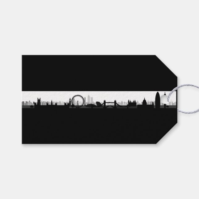 Étiquettes-cadeau Balises cadeau à thème London Skyline (Devant (Horizontal))