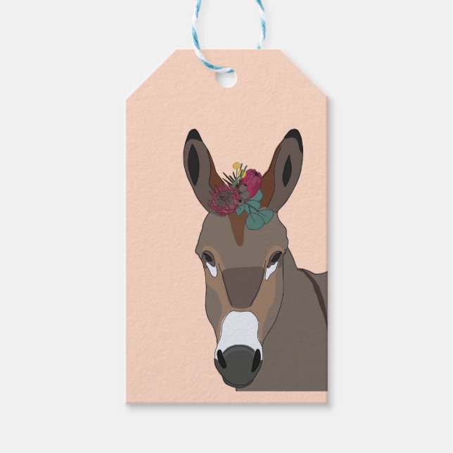 Étiquettes-cadeau Balises Cadeau Donkey (Devant)