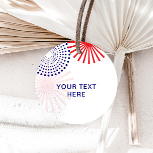 Étiquettes Cadeau Balises cadeau du 4 juillet, Feu d'artifice modern
