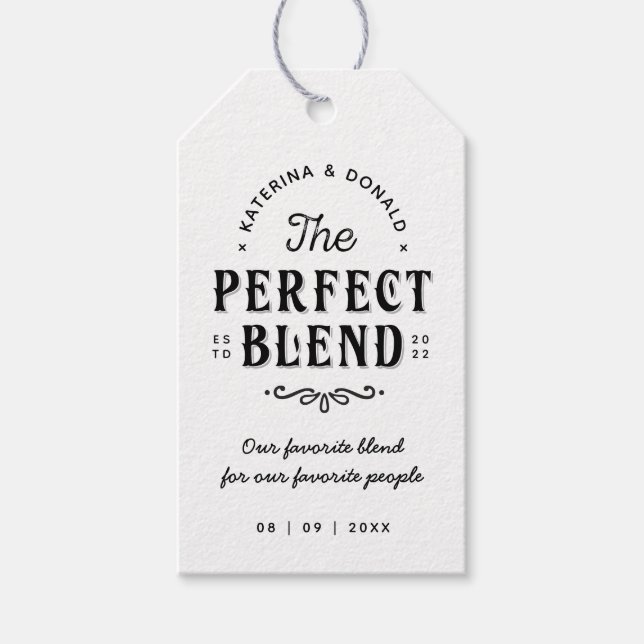 Étiquettes-cadeau Balises Cadeau Mariage de mélange parfait (Devant)