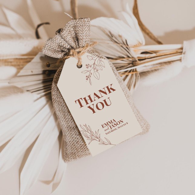 Étiquettes-cadeau Balises Cadeau Mariage Floral Boho (Créateur téléchargé)