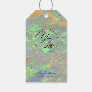 Étiquettes-cadeau Balises Cadeau Opal Vert Logo Balises de chaîne