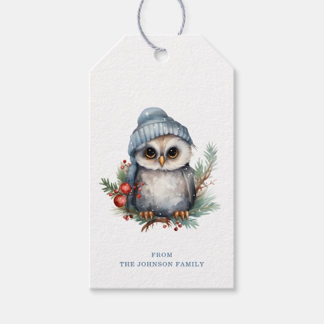 Étiquettes-cadeau Balises Cadeau Owl (Devant)
